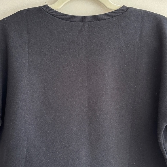 ZARA Black Cropped Sweatshirt, Athleisure Short Sleeve Crewneck, Medium - Picture 13 of 16